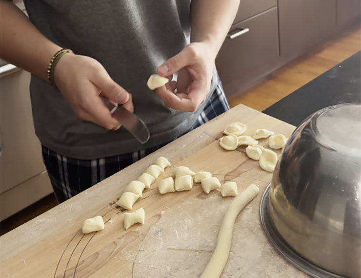 Making Orecchiette Pasta with Luca